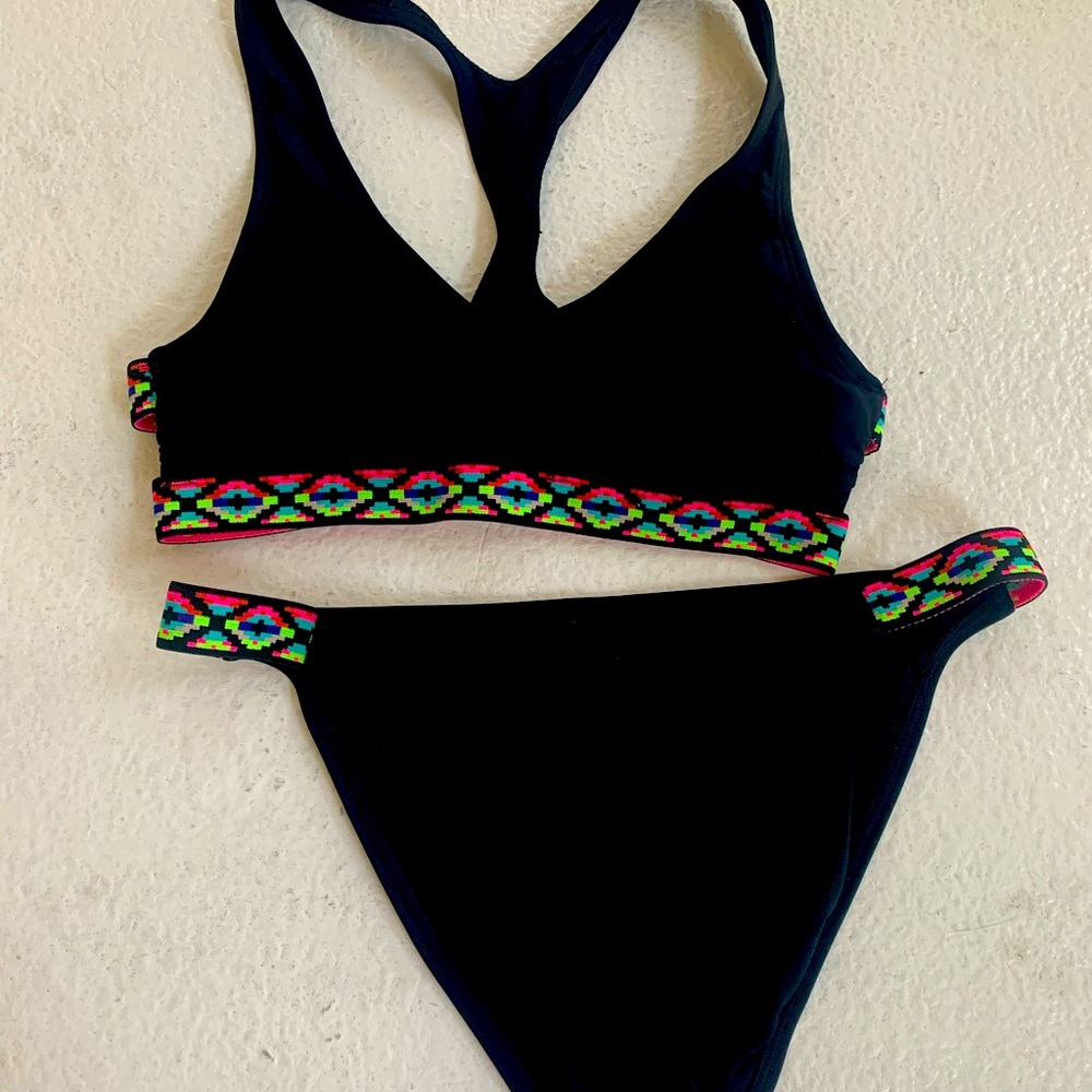 Black Racerback Bikini Set